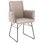 ARMLEHNSTUHL  in Stahl Mikrofaser  - Greige/Schwarz, Design, Textil/Metall (61/91/60cm) - Dieter Knoll