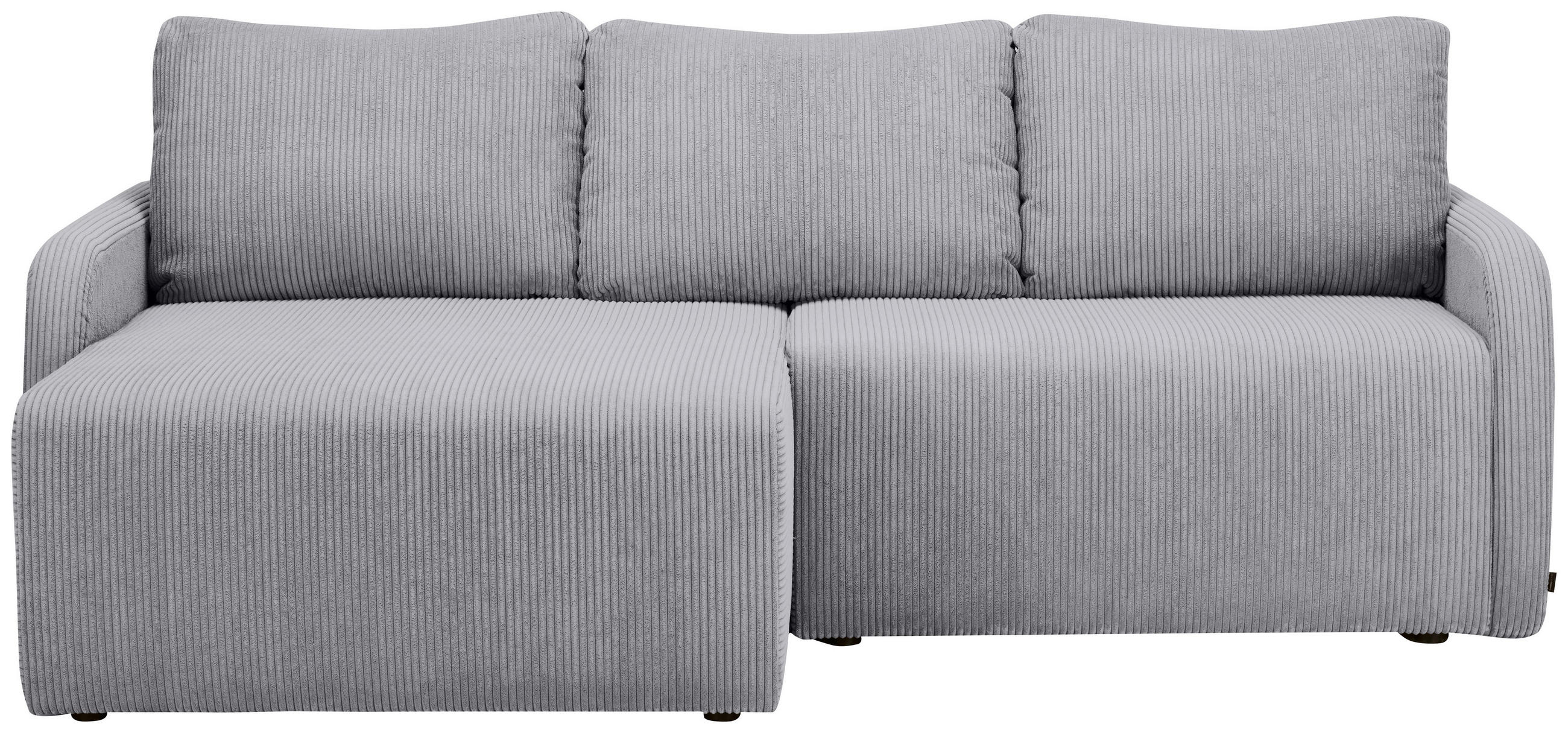 ECKSOFA Grau Cord  - Schwarz/Grau, KONVENTIONELL, Kunststoff/Textil (217/146cm) - Carryhome