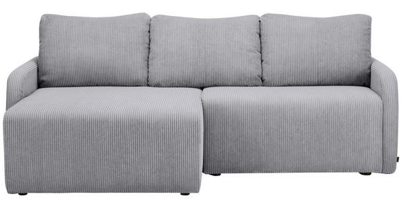 ECKSOFA in Cord Grau  - Schwarz/Grau, KONVENTIONELL, Kunststoff/Textil (217/146cm) - Carryhome