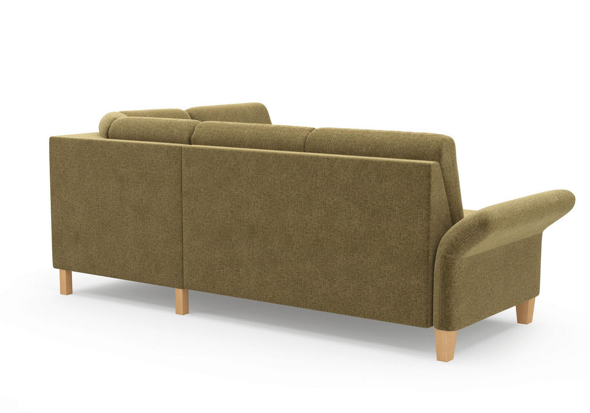 ECKSOFA ROCHELLE E Olivgrün Flachgewebe  - Eichefarben/Olivgrün, KONVENTIONELL, Holz/Textil (240/216cm) - Sit & More