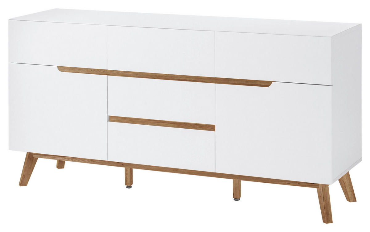 SIDEBOARD 145/76/40 cm  - Eichefarben/Weiß, Design, Holz/Holzwerkstoff (145/76/40cm)