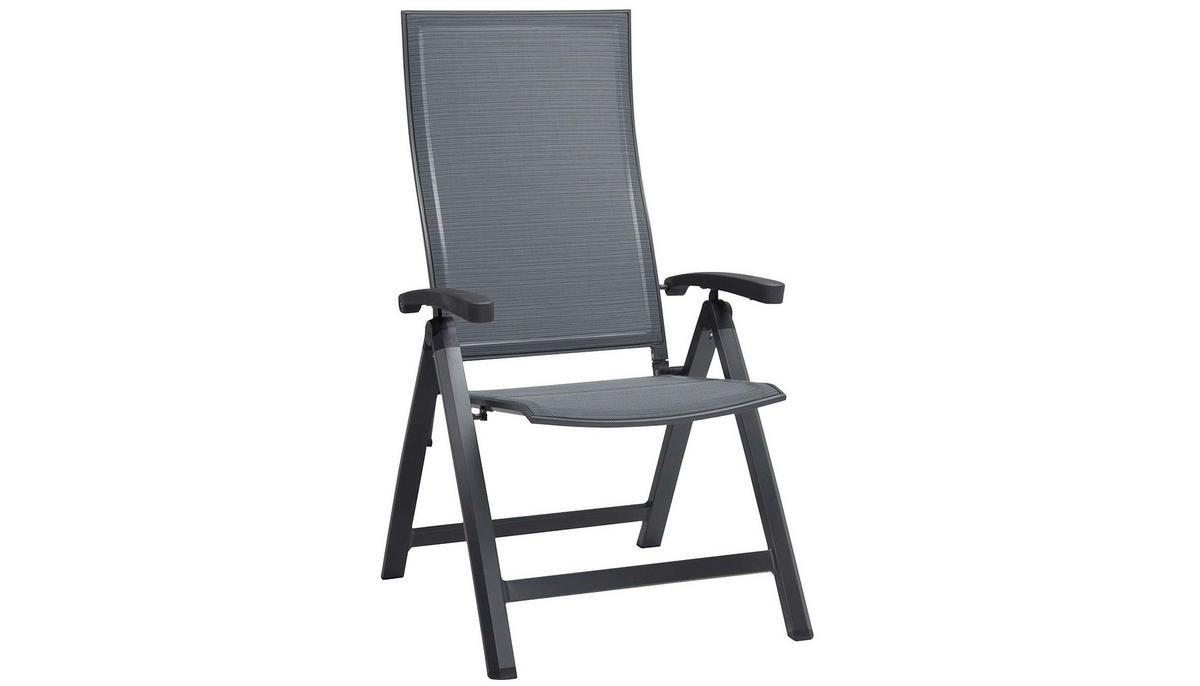 GARTENKLAPPSESSEL Aluminium Anthrazit, Dunkelgrau  - Dunkelgrau/Anthrazit, Basics, Textil/Metall (63/114,5/71cm) - Stern