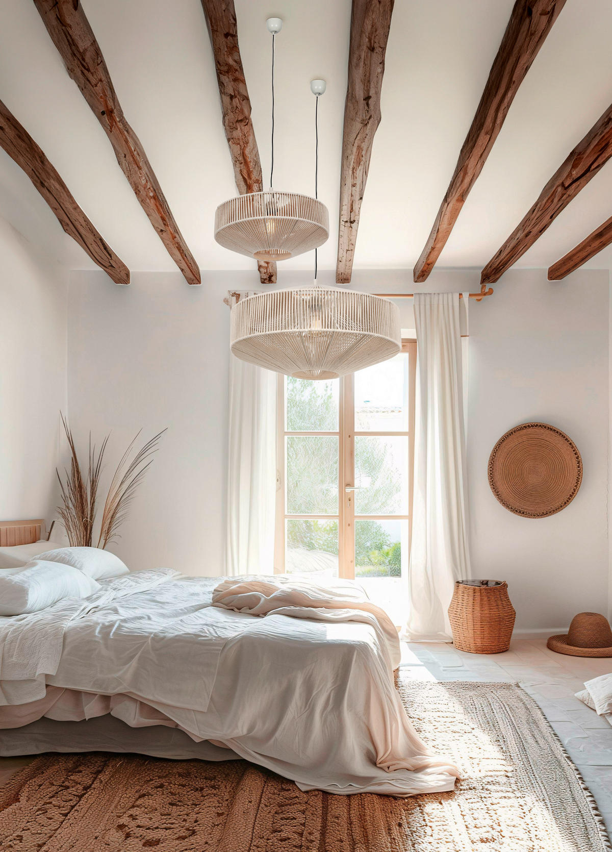 HÄNGELEUCHTE 61/150 cm  - Beige/Weiß, Basics, Textil/Metall (61/150cm) - Trio Leuchten