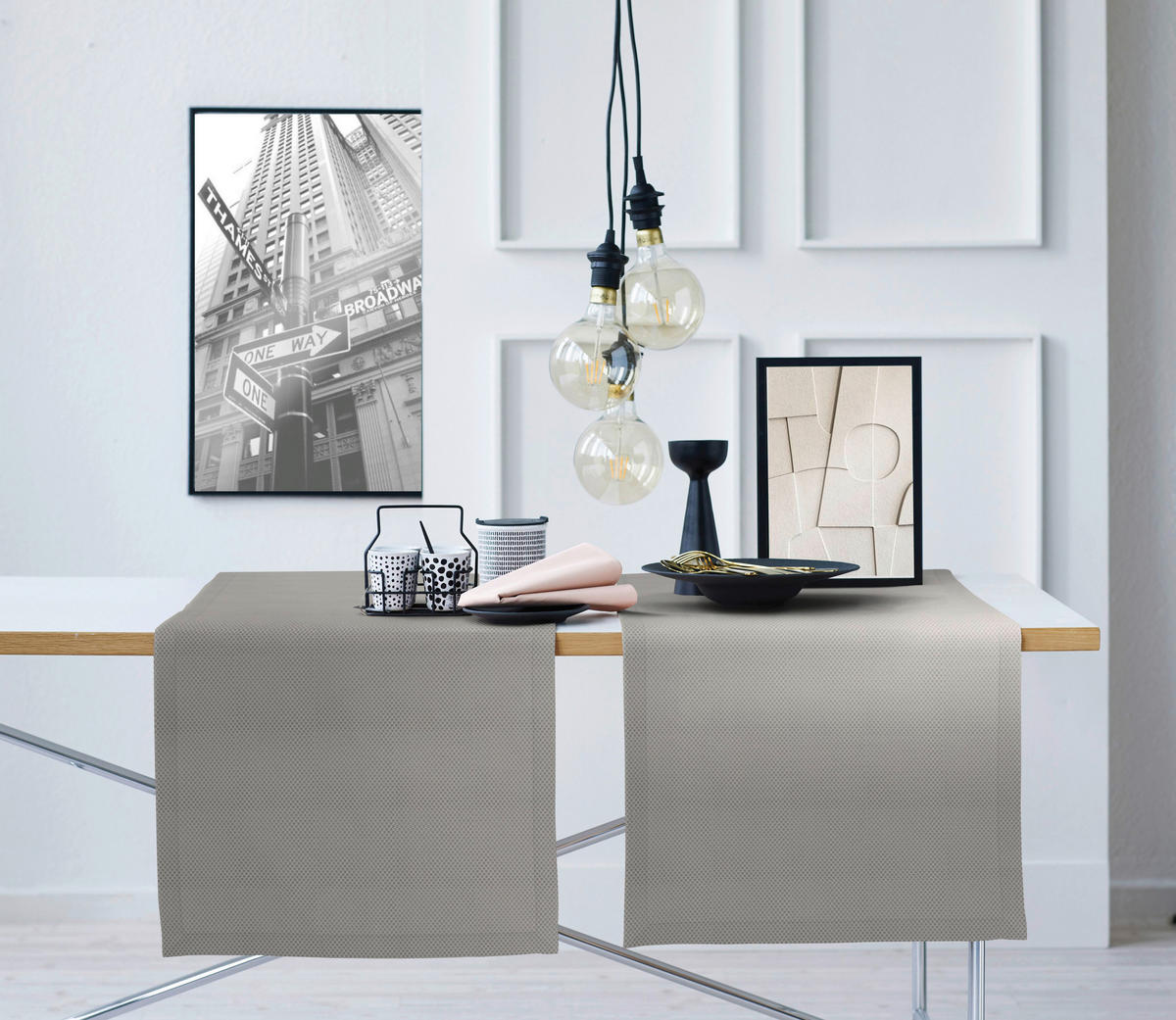 TISCHLÄUFER Kunststoff Grau 42/150 cm  - Grau, Basics, Kunststoff (42/150cm) - Dieter Knoll