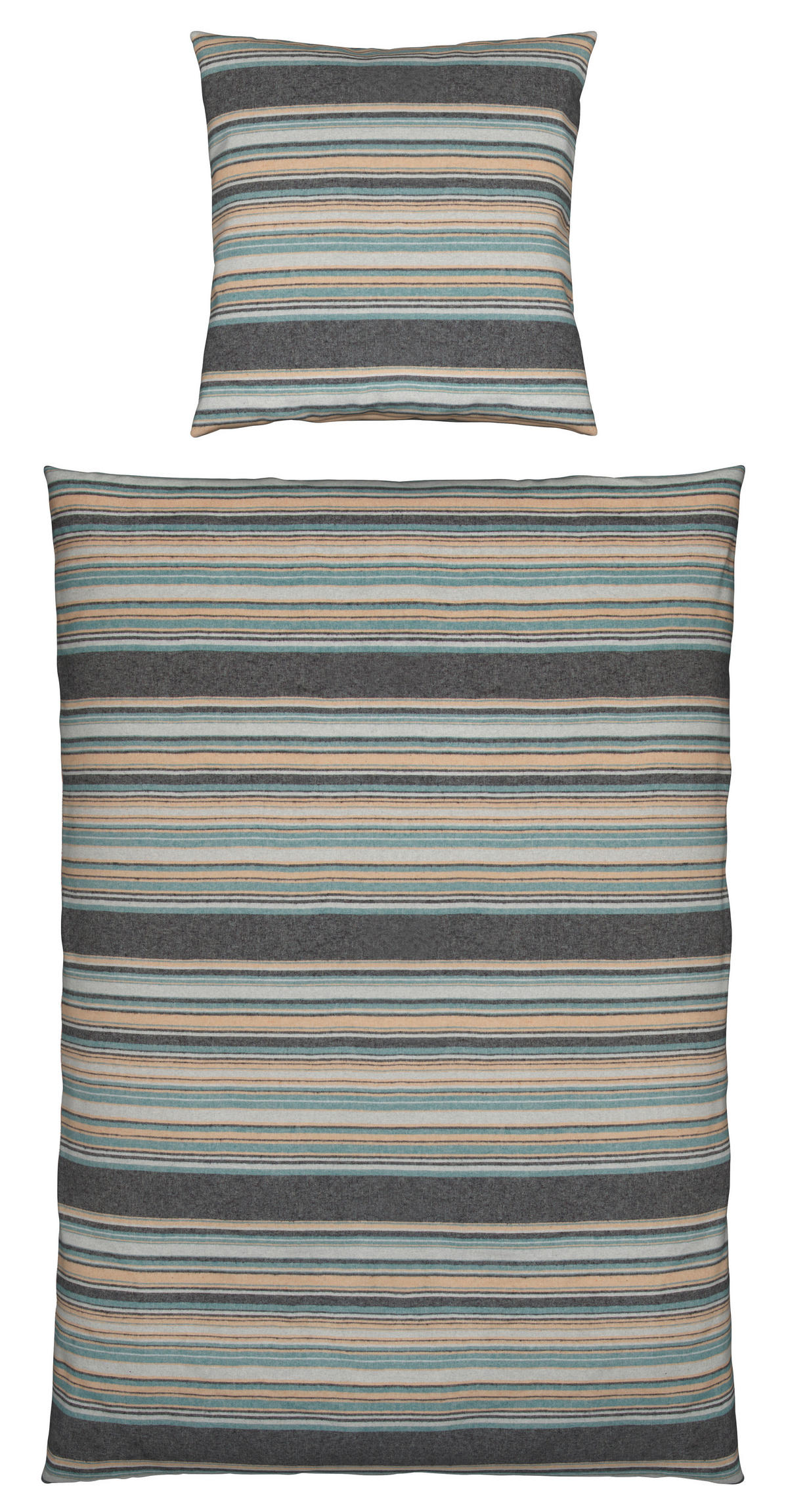 BETTWÄSCHE Flanell 135/200 cm  - Blau/Beige, Basics, Textil (135/200cm) - Novel