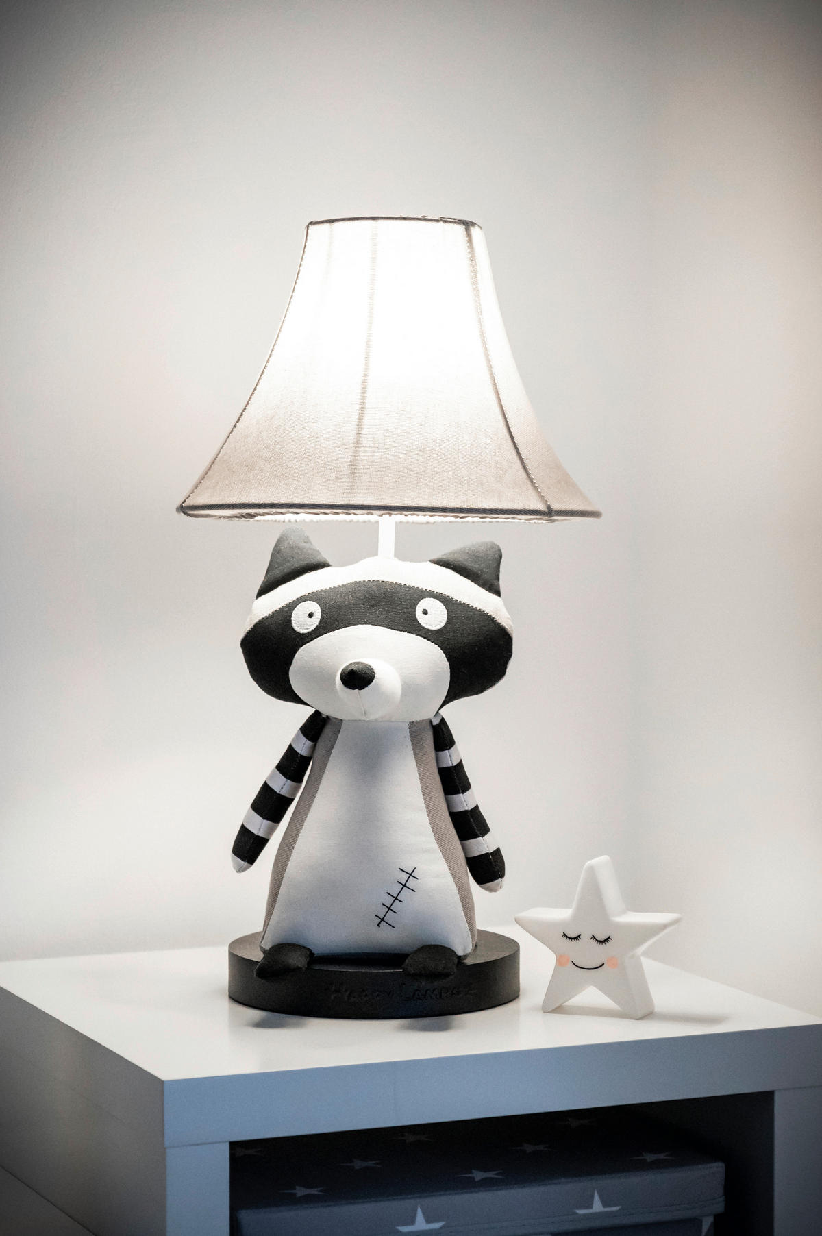 LED-KINDERTISCHLEUCHTE 26/47/26 cm   - Hellgrau/Weiß, LIFESTYLE, Textil/Metall (26/47/26cm) - Happy Lamps