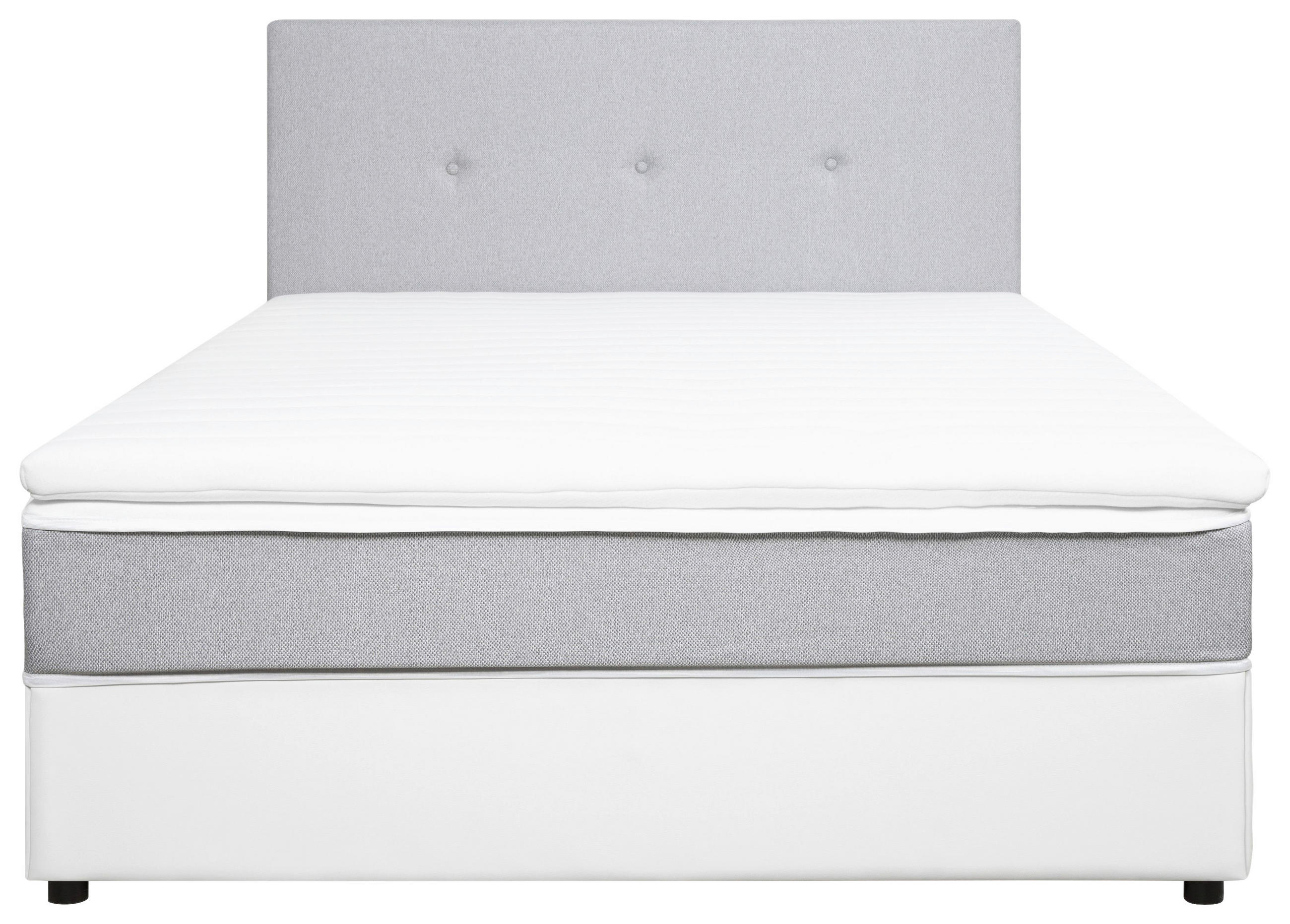 BOXBETT 160/200 cm  in Weiß, Hellgrau  - Hellgrau/Schwarz, KONVENTIONELL, Holz/Textil (160/200cm) - Boxxx