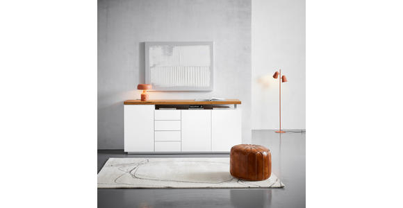 SIDEBOARD 196/92/41,5 cm - Eichefarben/Weiß, KONVENTIONELL, Holz/Holzwerkstoff (196/92/41,5cm) - Novel