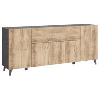 SIDEBOARD  in 180/76/37,5 cm  - Kastanieneichefarben/Anthrazit, Design, Holzwerkstoff/Kunststoff (180/76/37,5cm) - Livetastic