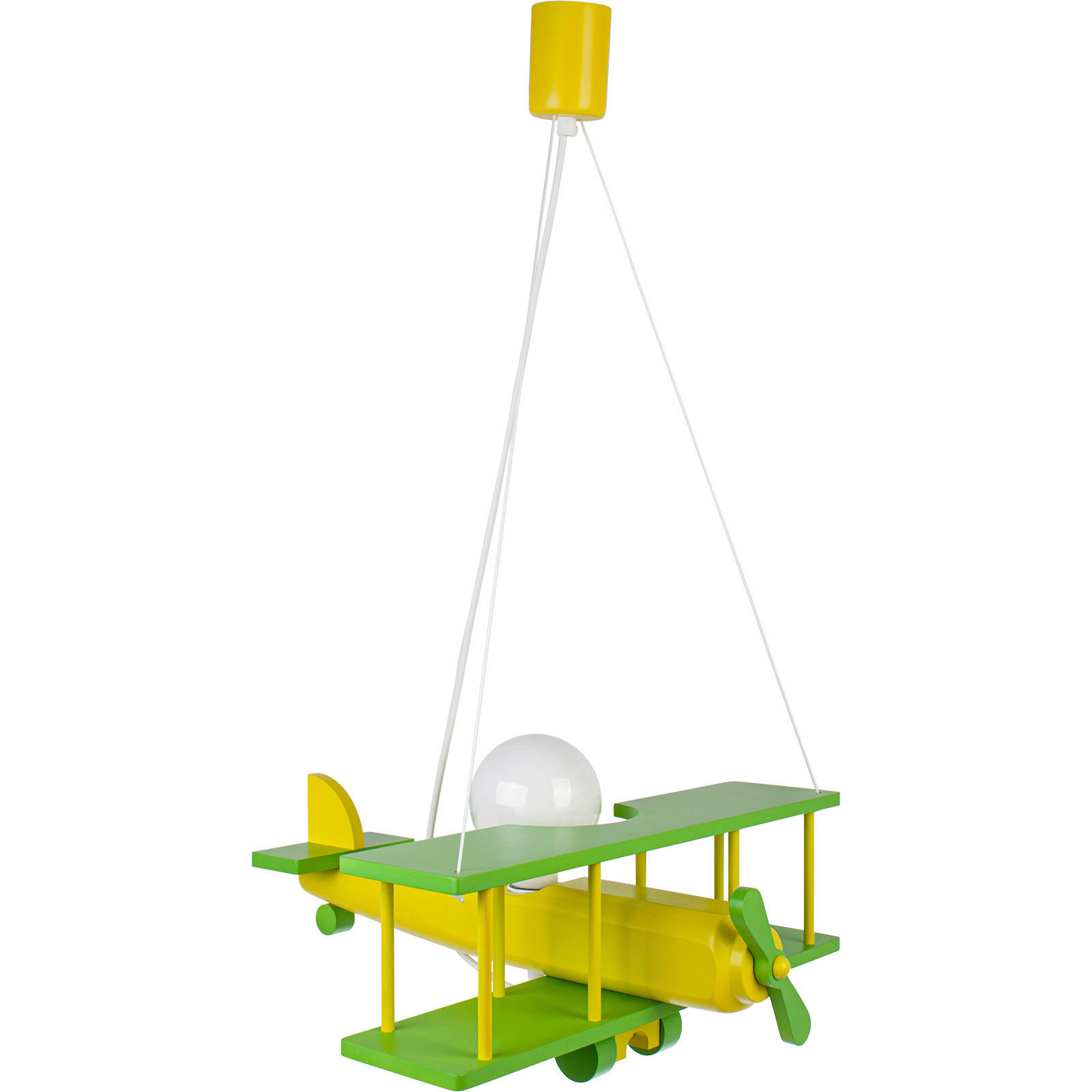 XXXLutz Kinderhängeleuchte Flugzeug Grün 45x75x42 cm
