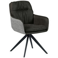 ŽIDLE S PODRUČKAMI, vzhled kůže, splétaný textil, černá - černá, Moderní, kov/textil (57/87/64,5cm) - MID.YOU