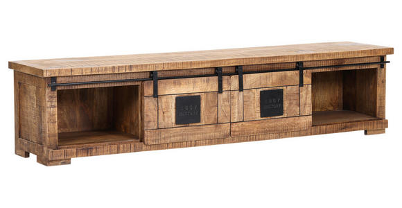 LOWBOARD in 220/50/45 cm - Schwarz/Naturfarben, KONVENTIONELL, Holz/Metall (220/50/45cm) - Landscape