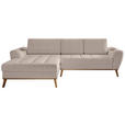 ECKSOFA in Webstoff Beige  - Eichefarben/Beige, Design, Holz/Textil (175/282cm) - Carryhome