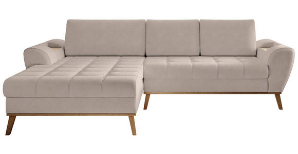 ECKSOFA in Webstoff Beige  - Eichefarben/Beige, Design, Holz/Textil (175/282cm) - Carryhome