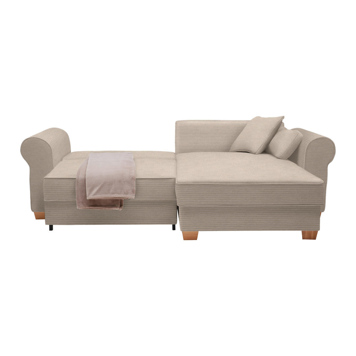 HÖRNSOFFA i cremefärgad  - cremefärgad, Modern, trämaterial/trä (255/185cm) - MID.YOU