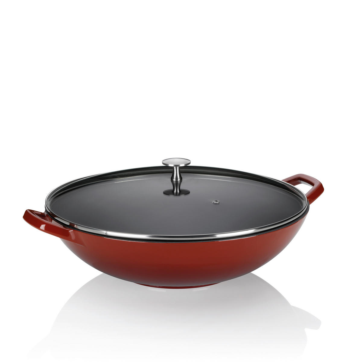 WOK Calido  - Rot, KONVENTIONELL, Glas/Metall (36/10cm) - Kela