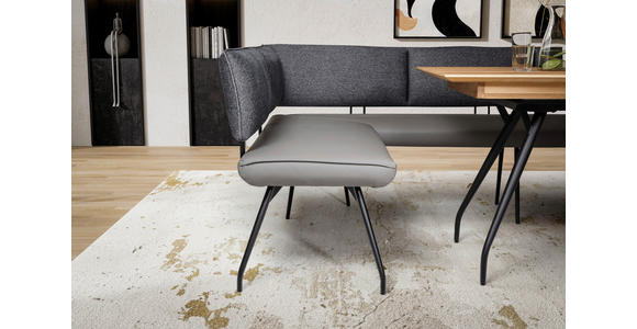 ECKBANK 205/245 cm  in Anthrazit  - Anthrazit/Schwarz, Design, Textil/Metall (205/245cm) - Moderano