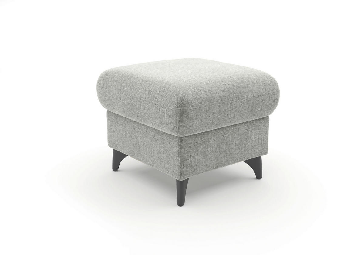 HOCKER in Textil Hellgrau  - Hellgrau/Schwarz, KONVENTIONELL, Textil/Metall (58/48/58cm) - Sit & More