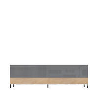 TV KOMODA boja oraha, antracit visoki sjaj  - boja oraha/boja nikla, Dizajnerski, metal/pločasti materijal (152/46/45cm)