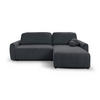 ECKSOFA LUNA Grau Struktur, Bouclé  - Schwarz/Grau, Design, Kunststoff/Textil (260/161cm) - Livetastic