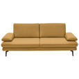 3-SITZER-SOFA in Leder Gelb  - Gelb/Schwarz, Design, Leder/Metall (222/86/104cm) - Dieter Knoll