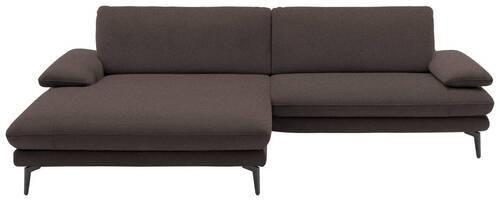 ECKSOFA Dunkelbraun Webstoff  - Dunkelbraun/Schwarz, Design, Textil/Metall (184/284cm) - Dieter Knoll