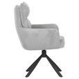 ARMLEHNSTUHL  Stoffauswahl, Sitzfläche 360° drehbar, automatische Rückholfunktion Cord  - Hellgrau/Schwarz, Design, Textil/Metall (60/95/62cm) - Novel