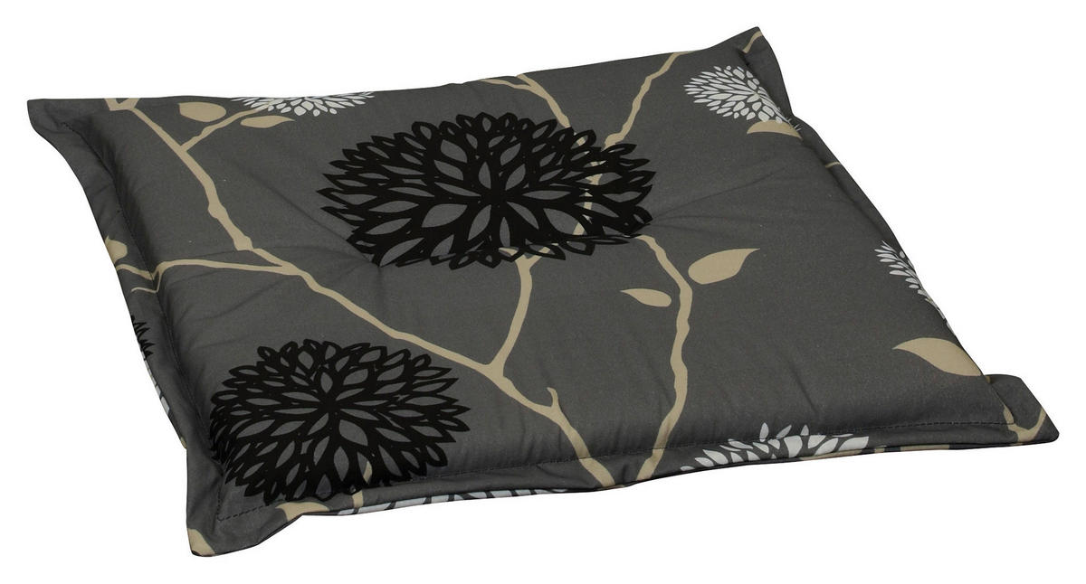 GARTENHOCKERAUFLAGE  - Beige/Schwarz, Design, Textil (48/4/48cm)