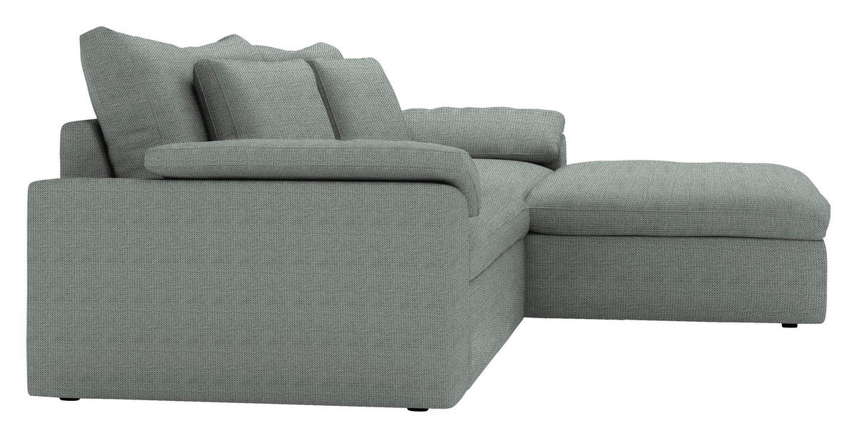 ECKSOFA  Chenille Grau  - Schwarz/Grau, Modern, Kunststoff/Textil (306/198cm) - Carryhome
