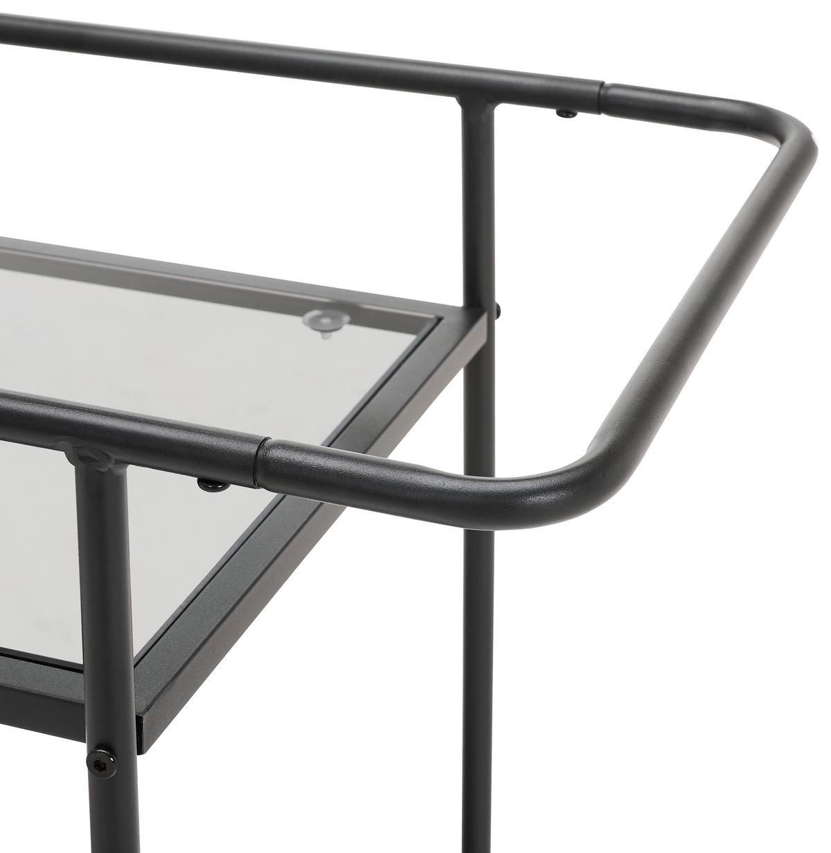 SERVIERWAGEN Schwarz  - Schwarz, Design, Glas/Kunststoff (71/69/38cm) - MID.YOU