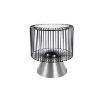 BEISTELLTISCH in Metall, Stein 51/51/56,5 cm  - Silberfarben/Schwarz, Basics, Stein/Metall (51/51/56,5cm) - Kayoom