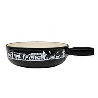 FONDUEPFANNE Heidi Cheese Line: Alpen  - Weiss/Schwarz, Basics, Metall (23cm) - Heidi Cheese Line
