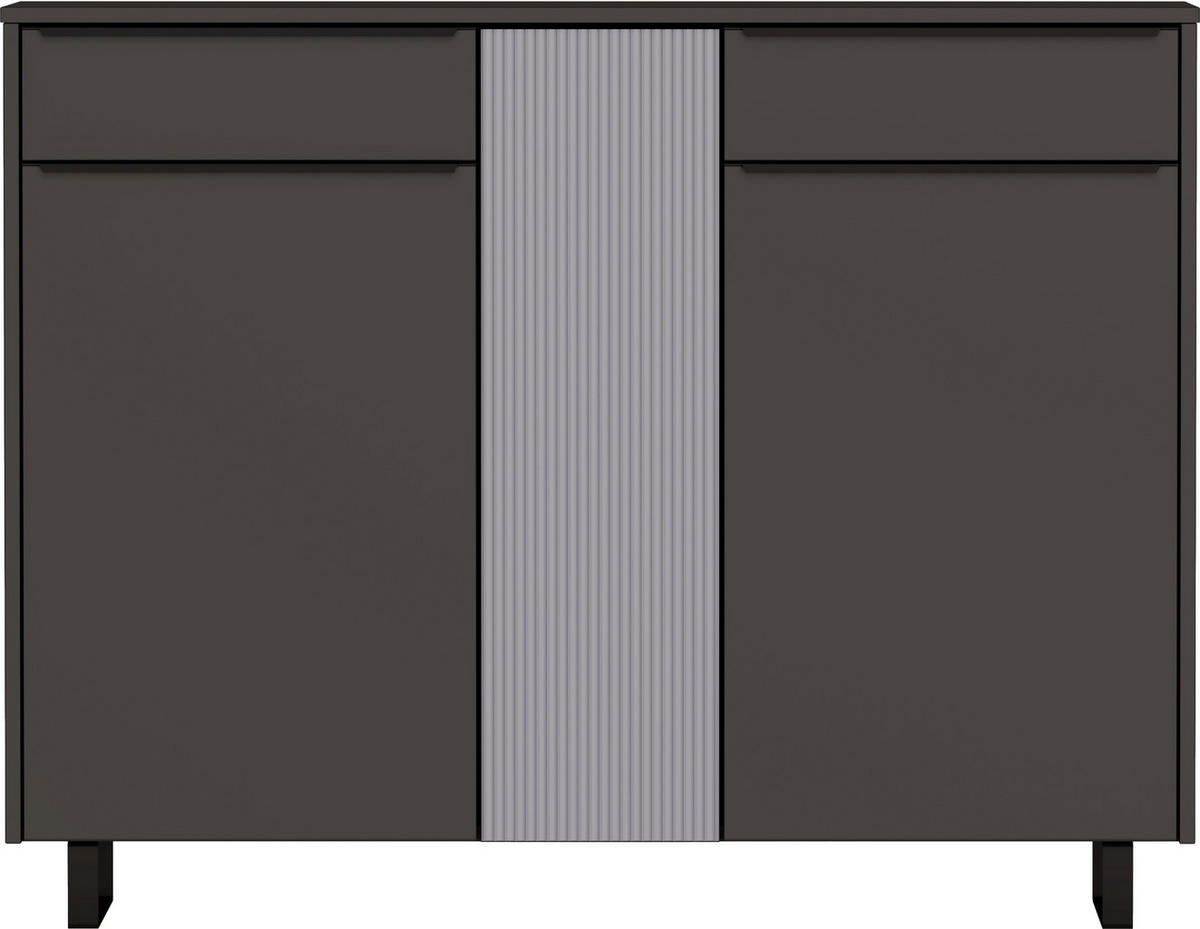 SCHUHSCHRANK  in 137/105/34 cm  - Anthrazit/Schwarz, Design, Glas/Holzwerkstoff (137/105/34cm) - Dieter Knoll