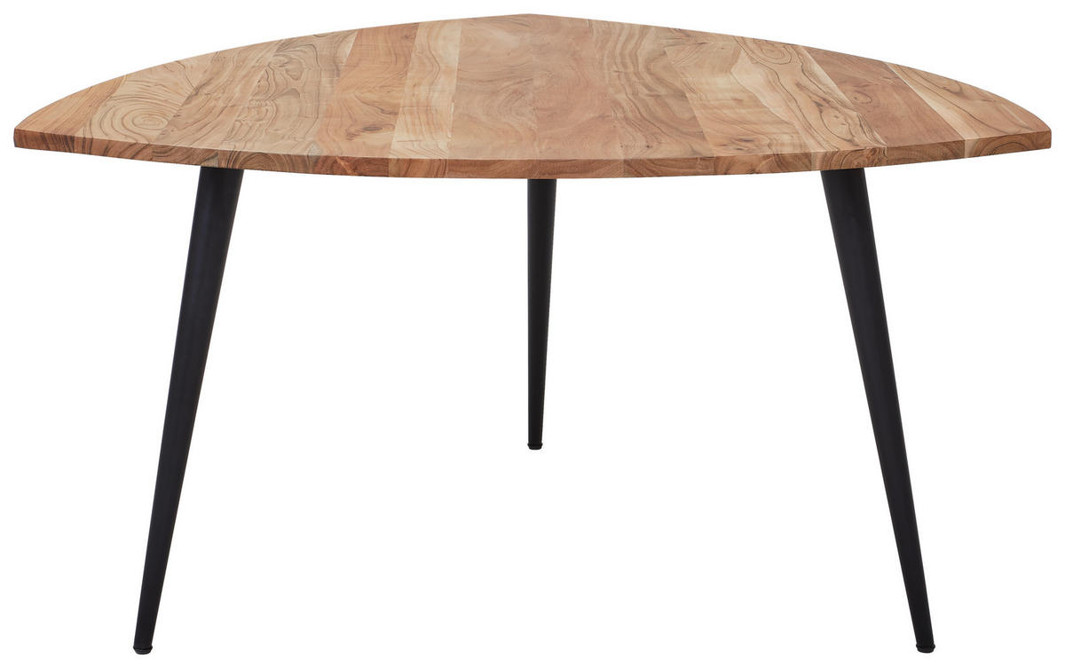 ÉTKEZŐASZTAL - akácia színű/fekete, Modern, fa/fém (137/137/76cm) - Livetastic