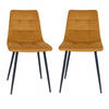 STOLSET 2 styck sammet  - svart/senapsgul, Modern, metall/textil (44/86/55cm) - MID.YOU