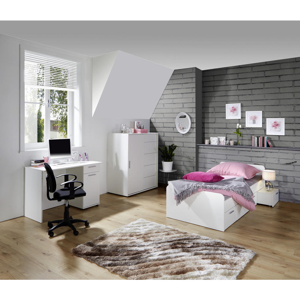 Thumbnail - Mid.you Stauraumbett, Weiß, Holzwerkstoff, 3 Schubladen, 90x200 cm, Kinder- & Jugendzimmer, Kindermöbel, Kinderbetten, F...