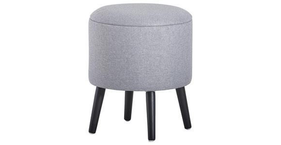 HOCKER in Holz, Textil, Holzwerkstoff Grau, Schwarz - Schwarz/Grau, Trend, Holz/Holzwerkstoff (40/46/40cm) - Xora