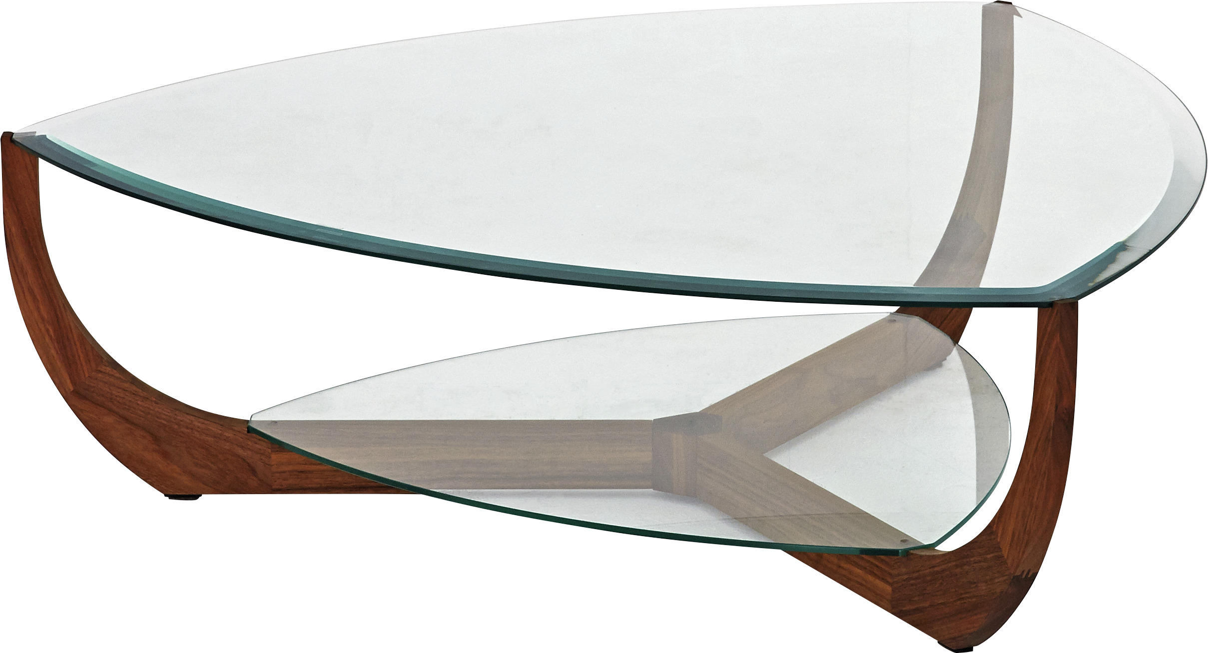 COUCHTISCH in Holz, Glas 100/100/31,5 cm  - Klar/Nussbaumfarben, Design, Glas/Holz (100/100/31,5cm) - Team 7