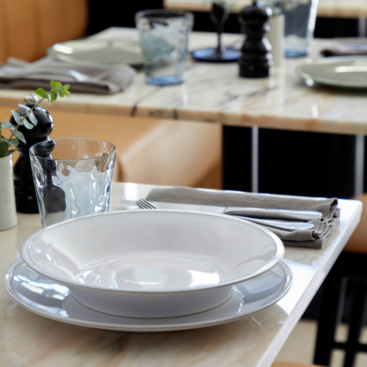 KOMBISERVICE Weiß Hochglanz FRISO 12-teilig 4 Personen  - Weiß Hochglanz, Basics, Keramik - Costa Nova