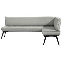 ECKBANK 195/165 cm Webstoff Hellgrau, Schwarz Buche massiv   - Hellgrau/Schwarz, Basics, Holz/Textil (195/165cm) - Carryhome