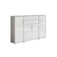 AKTENSCHRANK 172,6/113,6/33 cm  - Weiß Hochglanz/Grau, MODERN, Holzwerkstoff (172,6/113,6/33cm) - MID.YOU