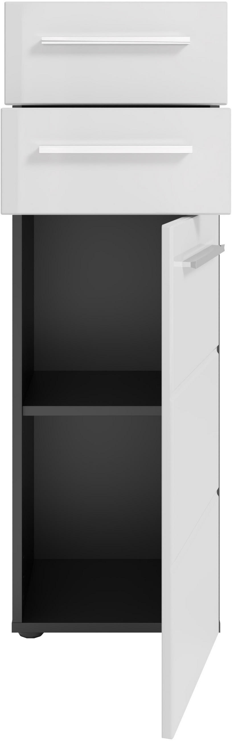 MIDISCHRANK 34/104/31 cm  - Chromfarben/Weiß Hochglanz, KONVENTIONELL, Holzwerkstoff/Kunststoff (34/104/31cm) - Xora