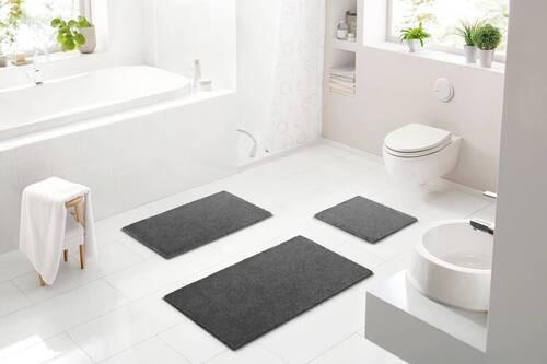 BADEMATTE 65/115 cm Anthrazit  - Anthrazit, Basics, Kunststoff/Textil (65/115cm) - Grund