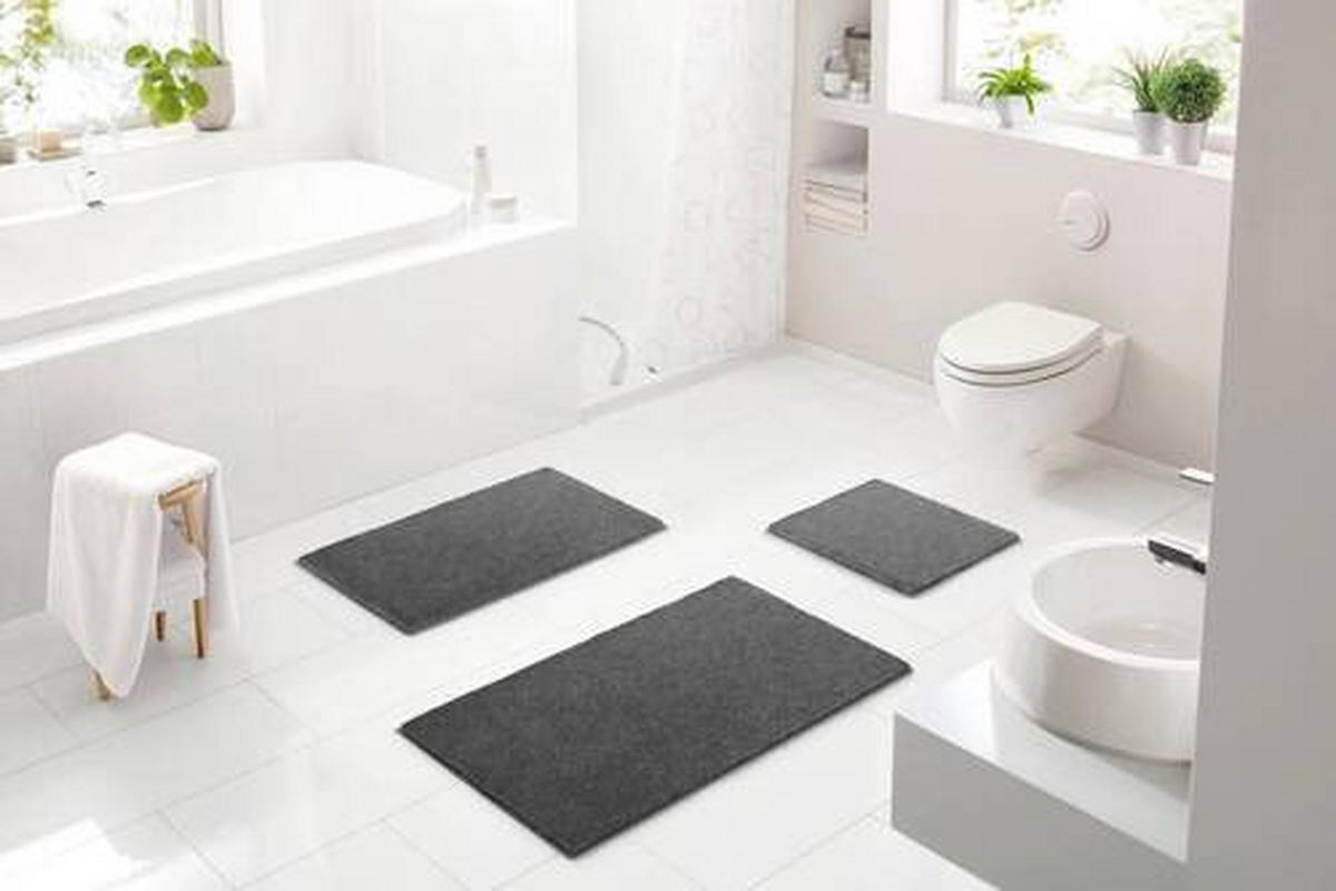 BIDET-VORLEGER Grund Anthrazit 40/50 cm  - Anthrazit, Basics, Kunststoff/Textil (40/50cm) - Grund