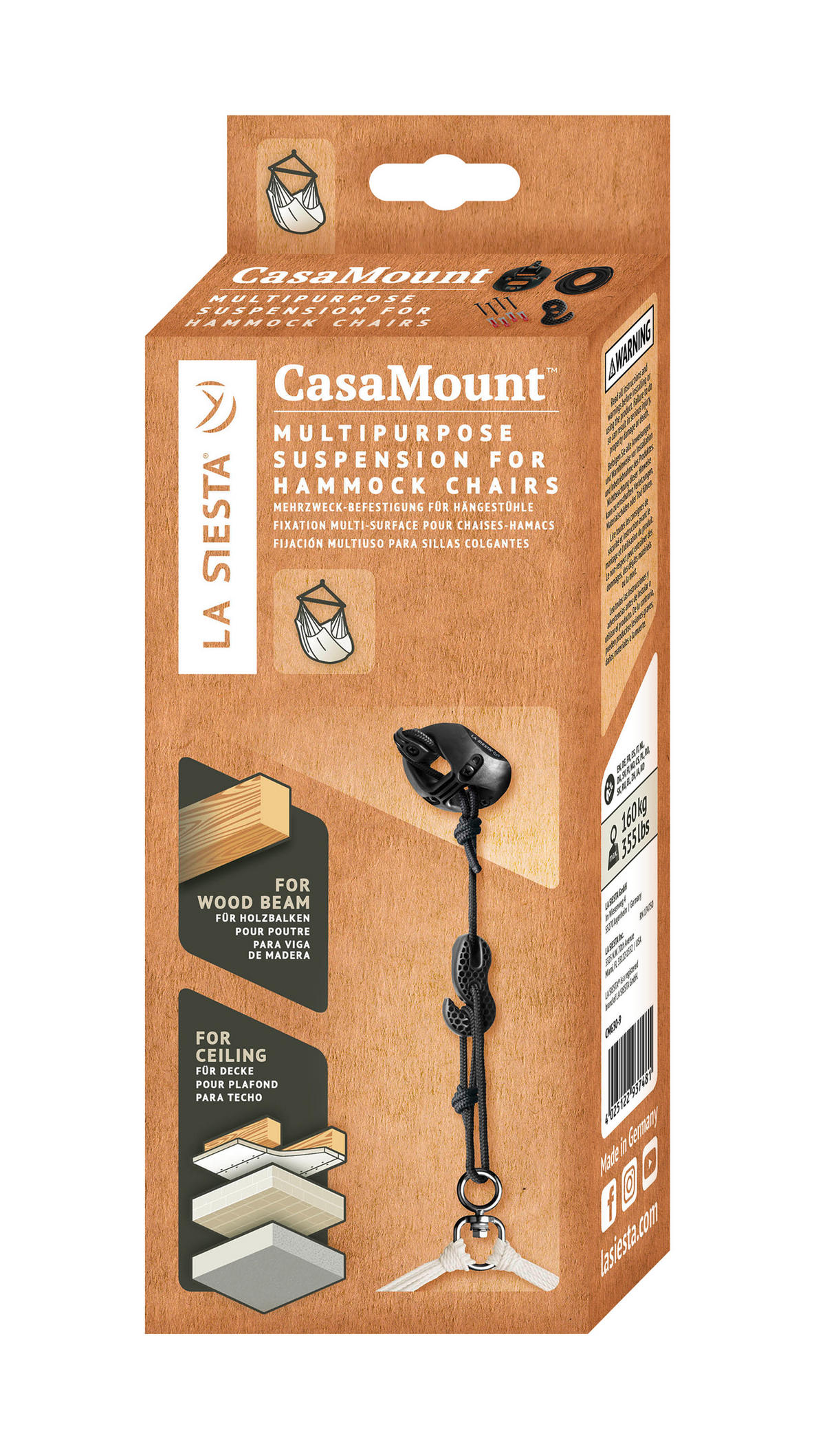 ÚCHYT PRO HOUPACÍ SÍŤ  - černá, Basics, plast (300cm) - La Siesta