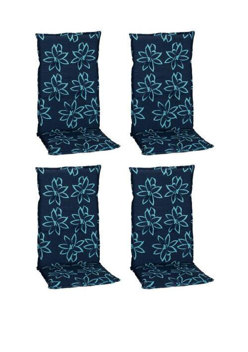 SESSELAUFLAGE Blume  - Blau/Hellblau, Basics, Textil (118/50/6cm) - Gardenson