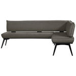 ECKBANK 235/165 cm Webstoff Schwarz, Dunkelgrau Buche massiv   - Dunkelgrau/Schwarz, Basics, Holz/Textil (235/165cm) - Carryhome