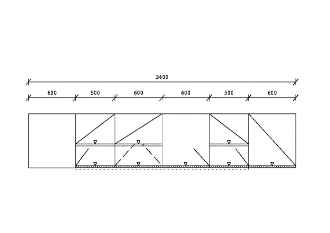 KÜCHENLEERBLOCK 340 cm   in Graphitfarben, Hellgrau, Tannenholzfarben  - Tannenholzfarben/Hellgrau, Design, Holzwerkstoff/Metall (340cm) - Xora
