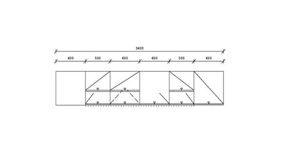 KÜCHENLEERBLOCK 340 cm   in Graphitfarben  - Schwarz/Graphitfarben, Design, Holzwerkstoff/Metall (340cm) - Xora