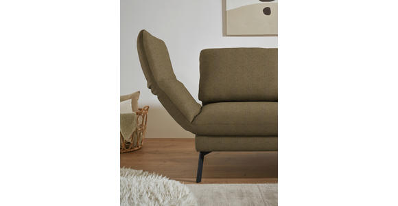 ECKSOFA  in Flachgewebe Khaki  255-365/175-224 cm  - Khaki/Schwarz, Design, Textil/Metall (255-365/175-224cm) - Dieter Knoll